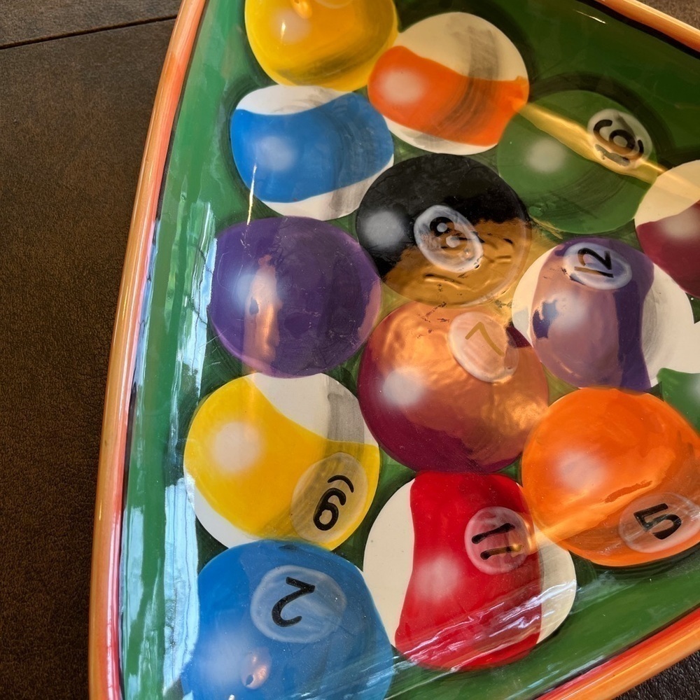 Clay Art Rack ‘Em Up Pool Ball Serving Platter or Room Decor - Picture 5 of 7